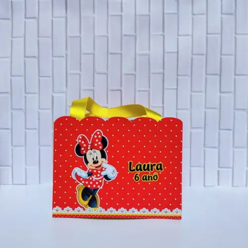 Sacola Personalizada Minnie Vermelha 15 Unidades