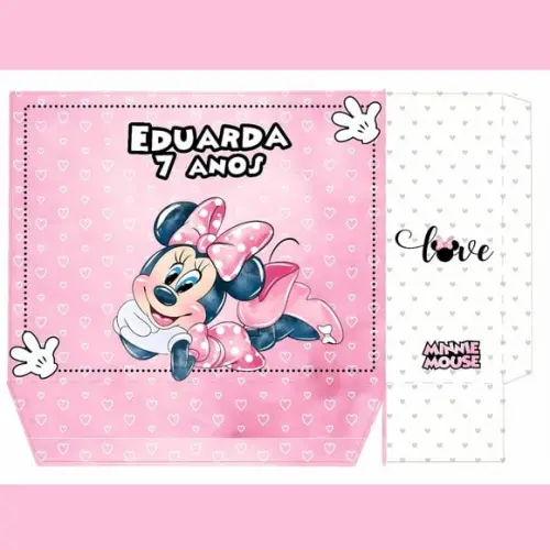 Sacola Personalizada Minnie Rosa
