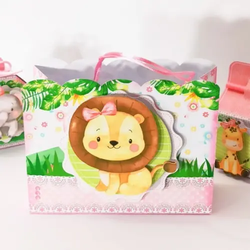 Sacola Personalizada Safari Rosa Menina