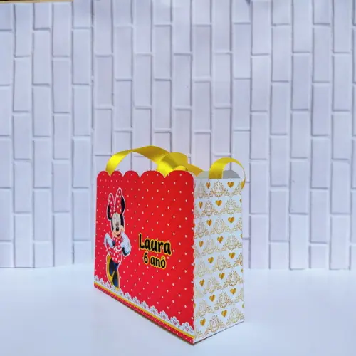Sacola Personalizada Minnie Vermelha luxo