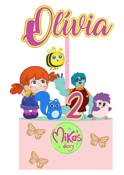 Topo de Bolo Diario da Mika