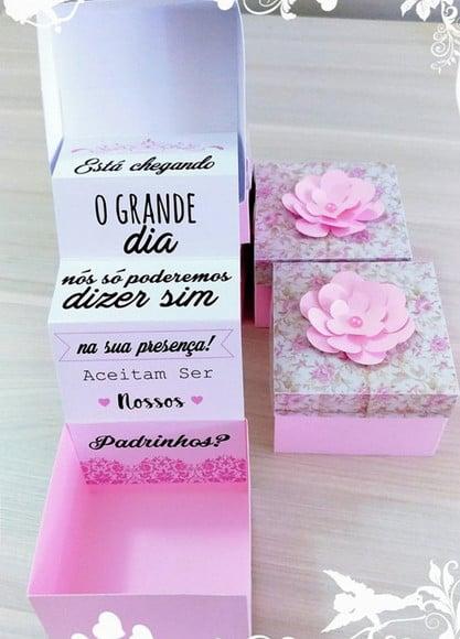 Arquivo corte Convite pra Padrinhos Caixa Cascata - COD.:990
