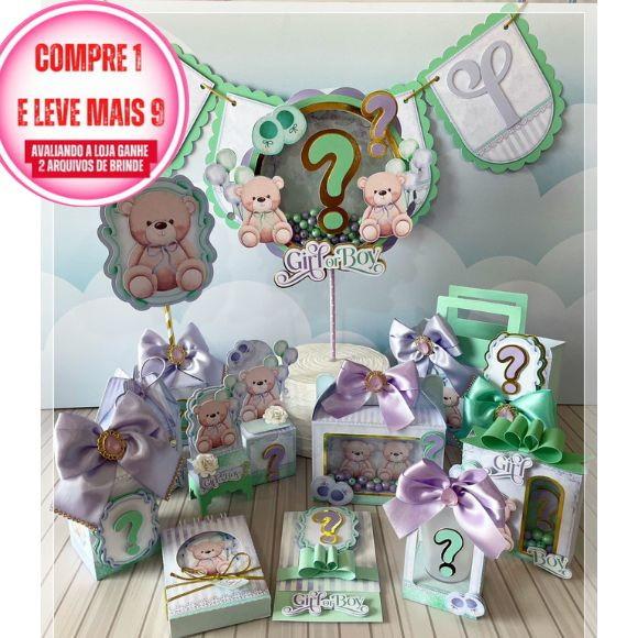 Arquivo de Corte Chá Revelação Studio, pdf e Png #2836