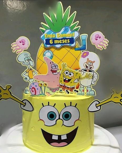Arquivo de corte Topo de bolo Bob Esponja -STUDIO COD.: 476
