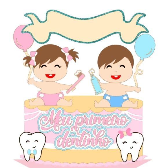 Arquivo corte Topo de Bolo Meu 1° Dentinho CAMADAS COD.:1110