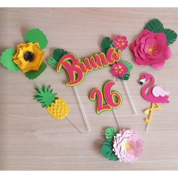 Arquivo de corte Topo de Bolo Flamingo CAMADAS STUDIO #1648