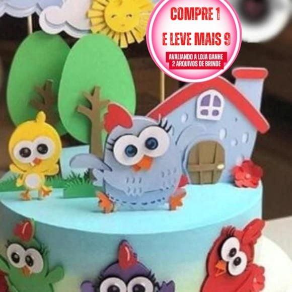 Arquivo de corte Topo de Bolo Galinha Pintadinha CAMADA #176