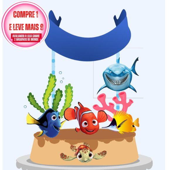 Arquivo de Corte Topo de Bolo Procurando o Nemo Studio #2932