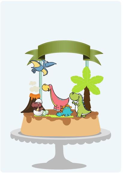 Arquivo de corte Topo de Bolo Dinossauro STUDIO #2041