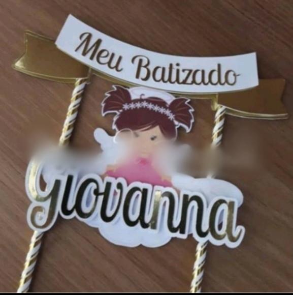 Arquivo de corte Topo de Bolo Batizado Menina STUDIO #1613
