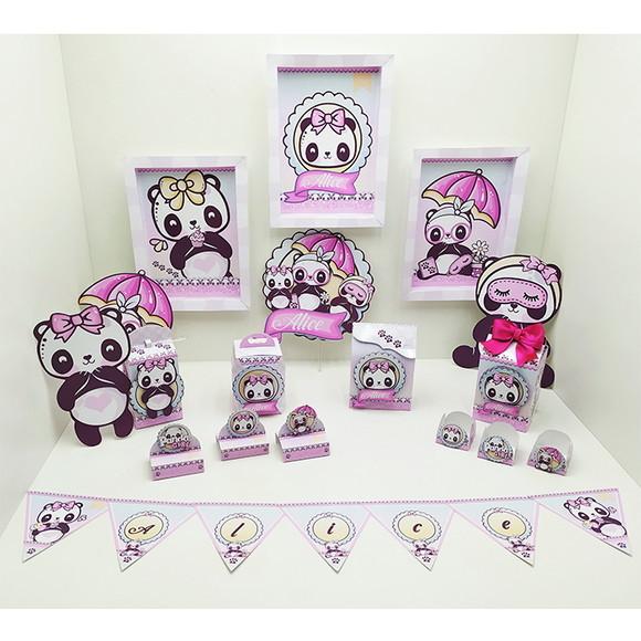 Arquivo de corte Panda Rosa STUDIO, PDF e PNG COD.:1488
