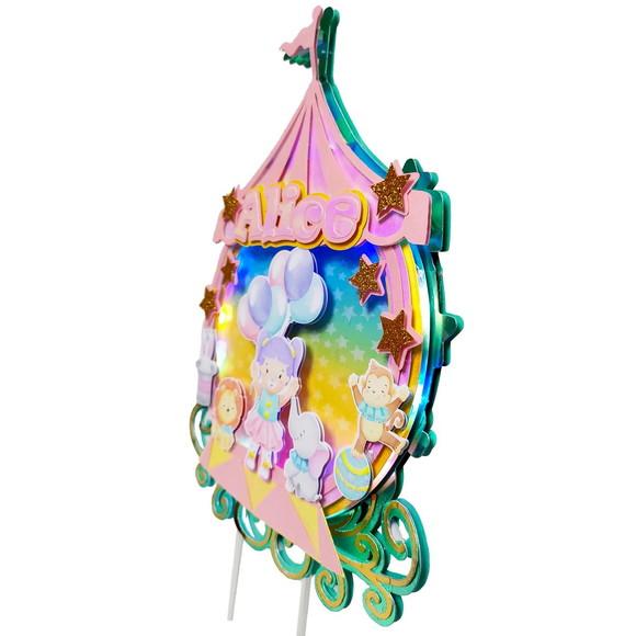 Arquivo digital Topo de Bolo Circo Rosa STUDIO e PDF #:1279