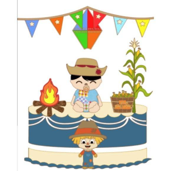 Arquivo de corte Topo de Bolo Festa Junina em Camada COD:900