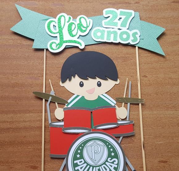 Arquivo digital Topo de Bolo Bateria em Camadas -COD.:614