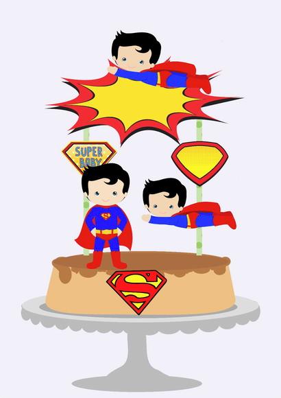Arquivo de corte Topo de Bolo Super Man STUDIO e PDF COD:209