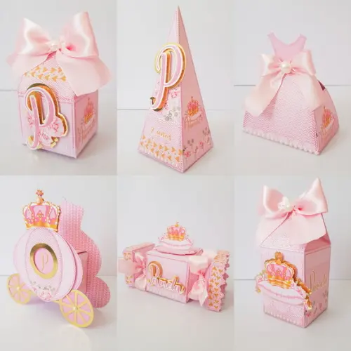 Arquivo Corte Princesa Rosa com Dourado Studio, pdf Cod.:332