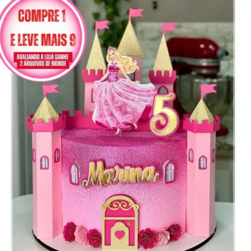 Arquivo de Corte Topo de Bolo Castelo da Barbie Studio #2903