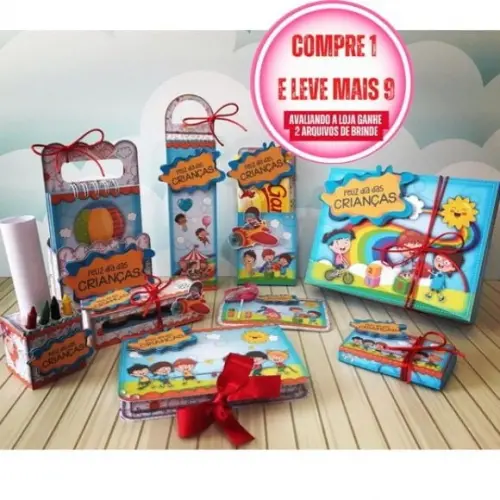 Arquivo de Corte Kit Dia das Crianças Studio, pdf Cod.:1087