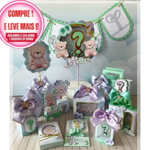 Arquivo de Corte Chá Revelação Studio, pdf e Png #2836