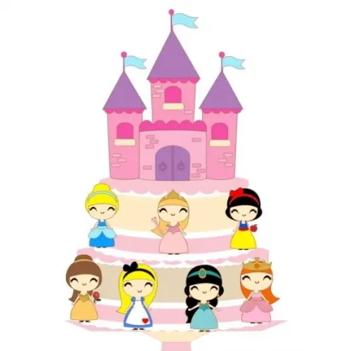 Arquivo de corte Topo de Bolo Princesas CAMADAS COD.:1109
