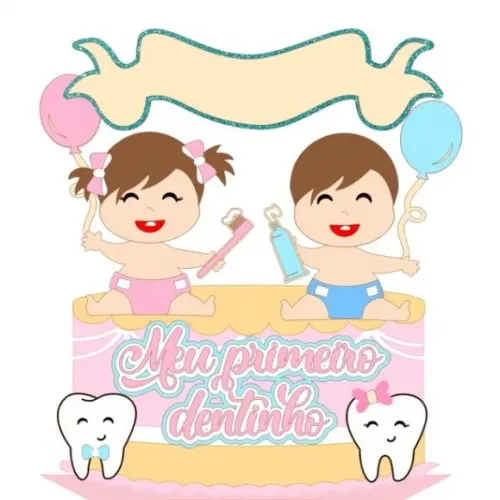 Arquivo corte Topo de Bolo Meu 1° Dentinho CAMADAS COD.:1110