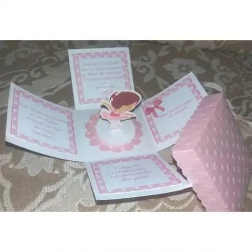 Arquivo de Corte Convite Bailarina (molde sem cor )COD: 994