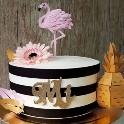 Arquivo de corte Topo de Bolo Flamingo CAMADA STUDIO #1646