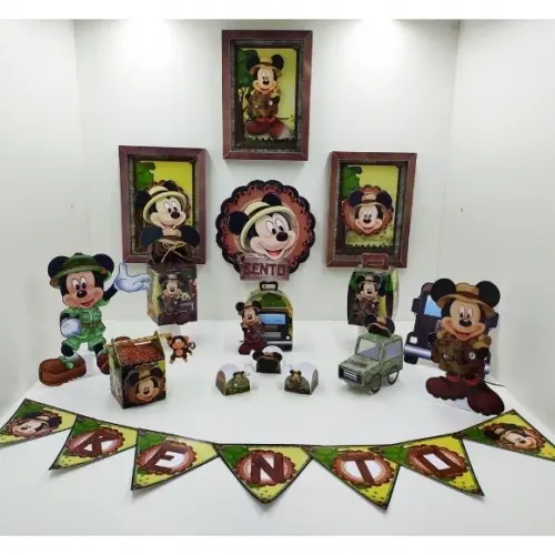 Arquivo de corte Mickey Safari STUDIO, PDF E PNG COD.:1527