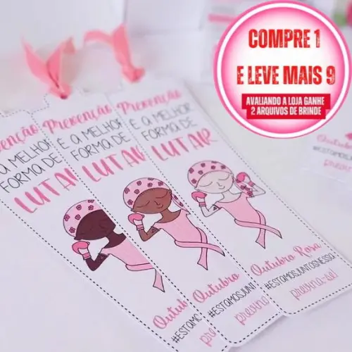 Arquivo de Corte Marca Pagina Outubro Rosa Studio, pdf #2209