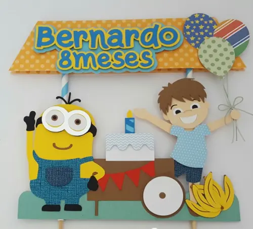 Arquivo de Corte Topo de Bolo Minions Cod:. 641