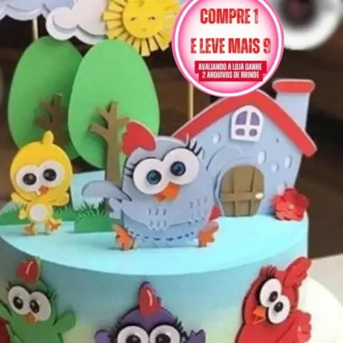 Arquivo de corte Topo de Bolo Galinha Pintadinha CAMADA #176