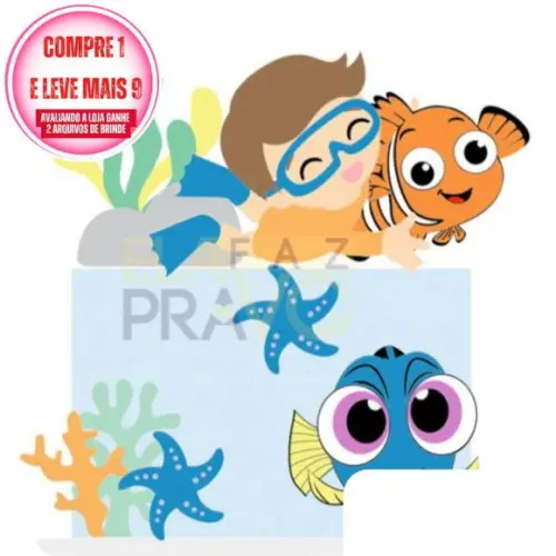 Arquivo de Corte Topo de Bolo Procurando o Nemo Studio #2931