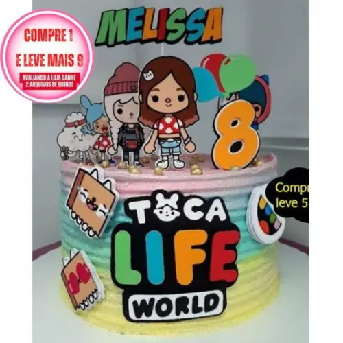 Arquivo de Corte Topo de Bolo Toca Life World Studio #2809