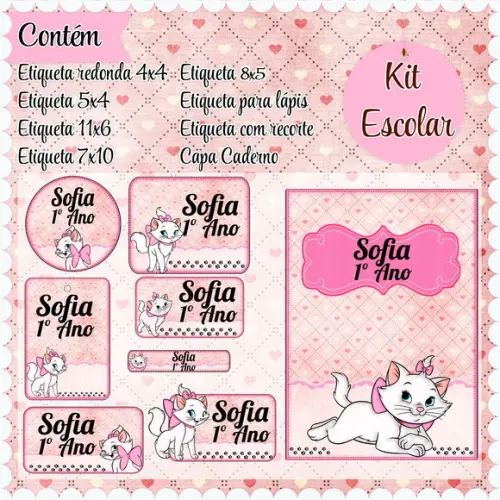 Arquivo de corte Volta ás Aulas Gatinha Marie #2469