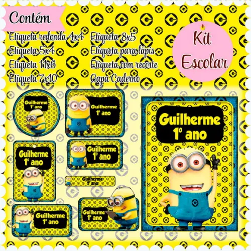 Arquivo de corte Volta ás Aulas Minions #2483