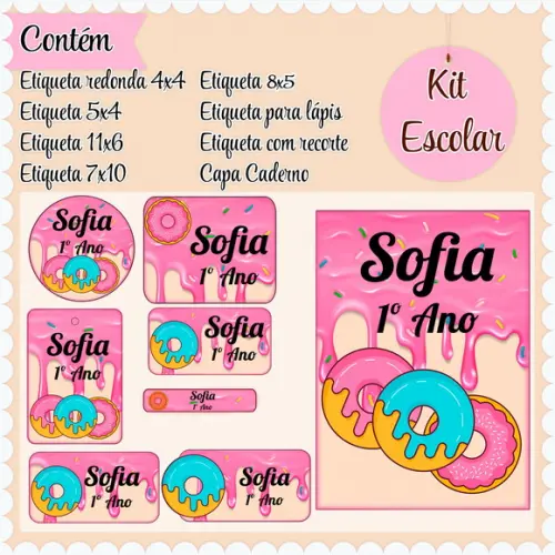 Arquivo de corte Volta ás Aulas Donuts #2459