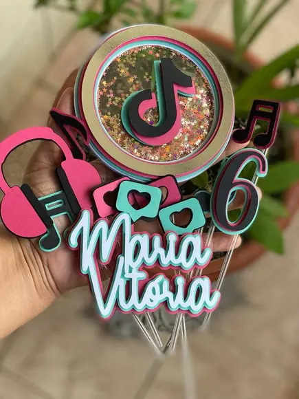 Arquivo de corte Topo de bolo Tik Tok STUDIO COD: 2165