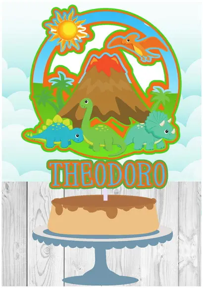 Arquivo de corte Topo de Bolo Dinossauro STUDIO #2035