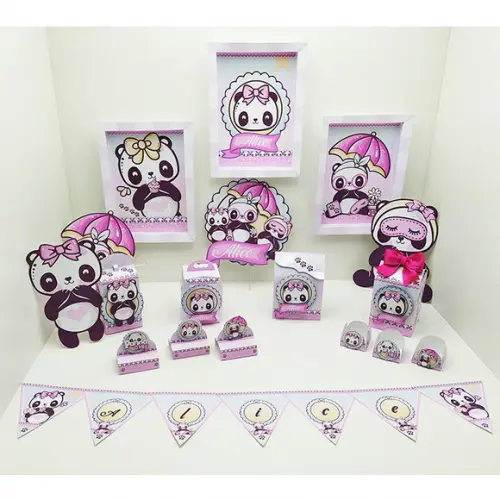 Arquivo de corte Panda Rosa STUDIO, PDF e PNG COD.:1488