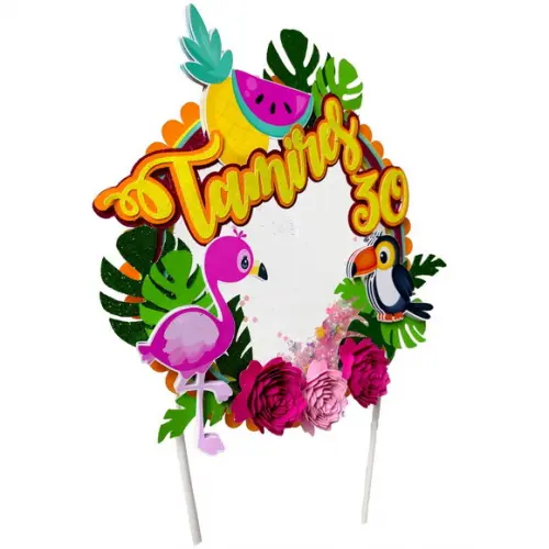 Arquivo de corte Topo de Bolo Tropical STUDIO e PDF COD:1290