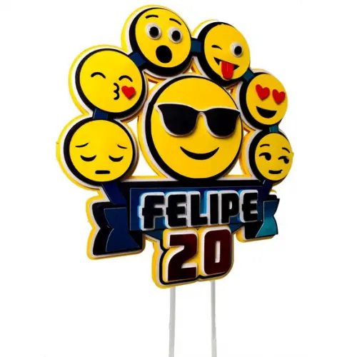 Arquivo de corte Topo de bolo Emoji CAMADAS STUDIO,PDF #1281