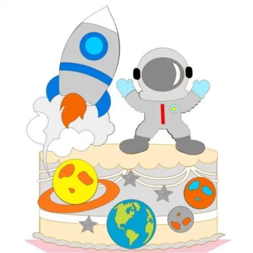 Arquivo de corte Topo de Bolo Astronauta CAMADAS - COD.:1102