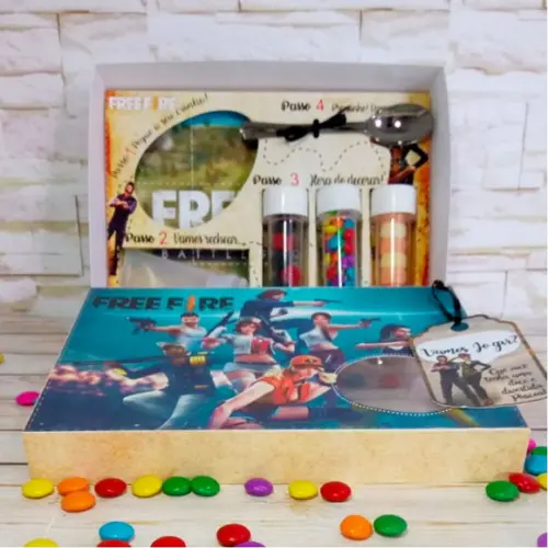 Arquivo de corte Caixa Mini Confeiteiro Free Fire COD.:618