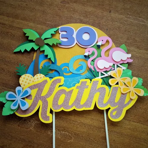 Arquivo de corte Topo de Bolo Flamingo CAMADA STUDIO COD:213