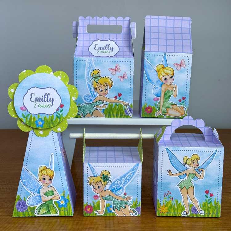 Kit 10 Caixinhas Personalizadas TinkerBell Sininho PEGUE E MONTE 