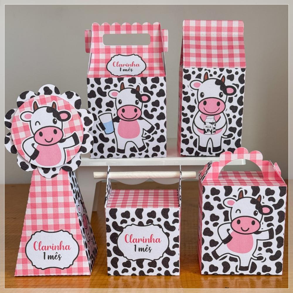 Kit 10 Caixinhas Personalizadas Vaquinha PEGUE E MONTE (LEIA A DE