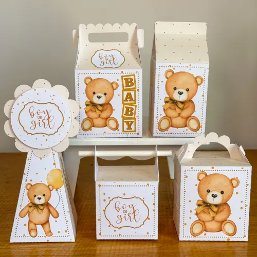 Kit 10 Caixinhas Personalizadas Chá Revelação Neutro PEGUE E MONTE (LEIA A DESCRIÇÃO)