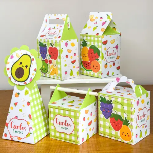 Kit 10 Caixinhas Personalizadas Frutinhas PEGUE E MONTE (LEIA A D