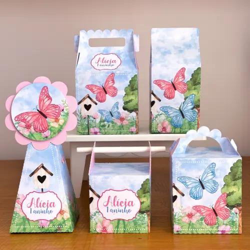 Kit 10 Caixinhas Personalizadas Jardim PEGUE E MONTE (LEIA A DESCRIÇÃO)