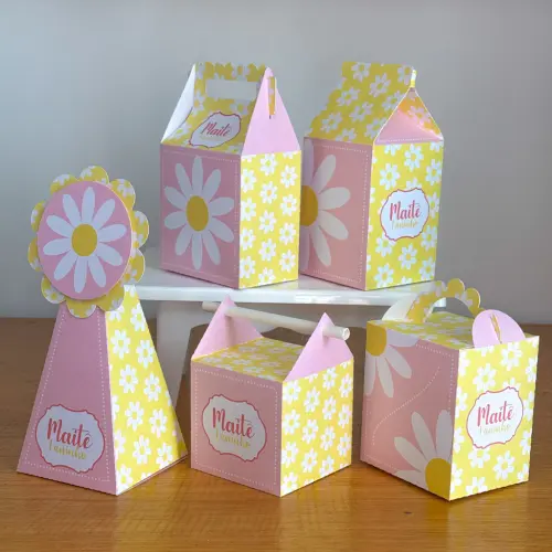 Kit 10 Caixinhas Personalizadas Margarida PEGUE E MONTE (LEIA A D